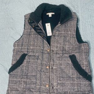 Black and White plaid Miami vest NWT